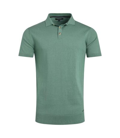 Mens quentin knitted short-sleeved polo shirt ivy Weird Fish