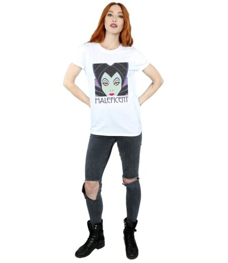 Disney - T-shirt MALEFICENT CROPPED HEAD - Femme (Blanc) - UTBI16688
