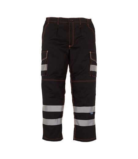 Pantalon À Poches Motif/style Haute-visibilité Homme Noir Yoko