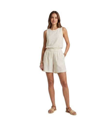 Short Motif/style À Rayures Siljo Femme Beige Pâle Vero Moda