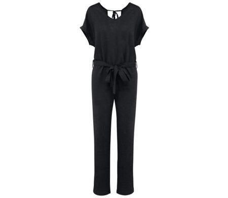 Combinaison en lin en maille - Femme - PATS5004 - noir