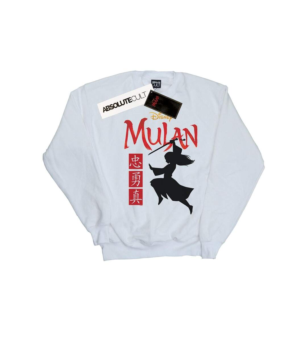 Disney Sweatshirt Femme/Ladies Mulan Movie Warrior Silhouette (Blanc) - UTBI26510-1