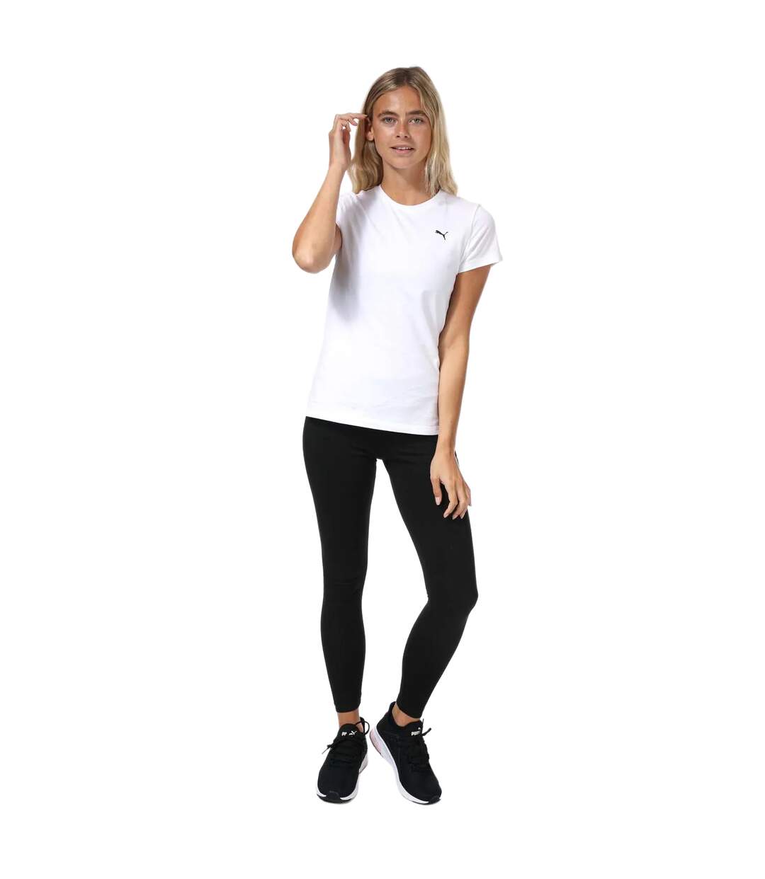 Womens/ladies Essentials Leggings Black Puma-1