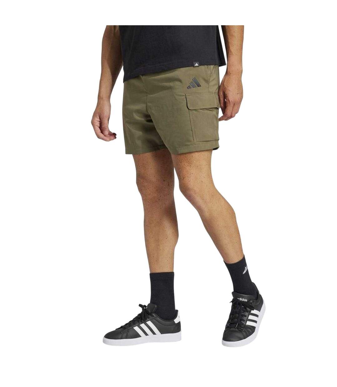 Short À Poches Essentials Homme Kaki Noir Adidas-3