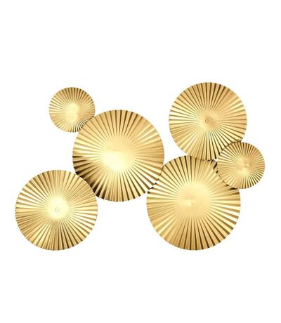 Décoration murale de 6 cercles en métal doré L. 63,50cm x l. 47 cm