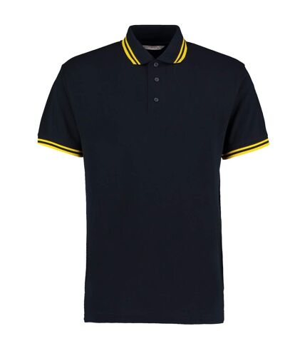 Kustom Kit Mens Tipped Cotton Pique Polo Shirt (Navy/Yellow) - UTPC6302