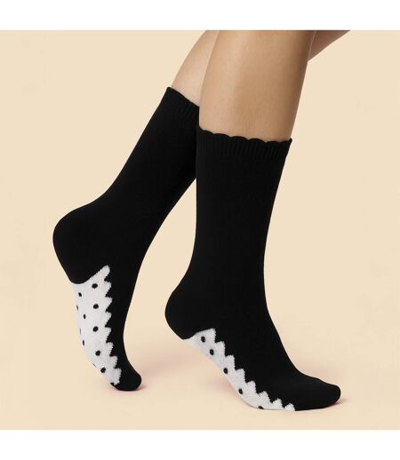 Sock Snob - 5 Paires de Chaussettes Femme à Dentelle et Pois en Coton Doux