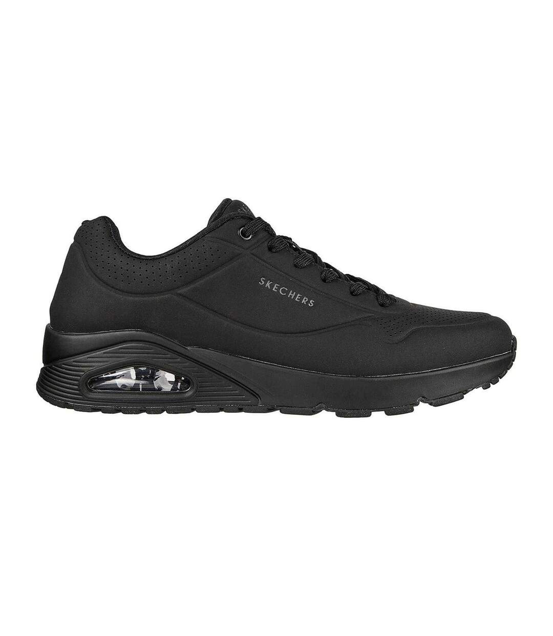 Mens Uno Stand On Air Skech-air Trainers Triple Black Skechers-1