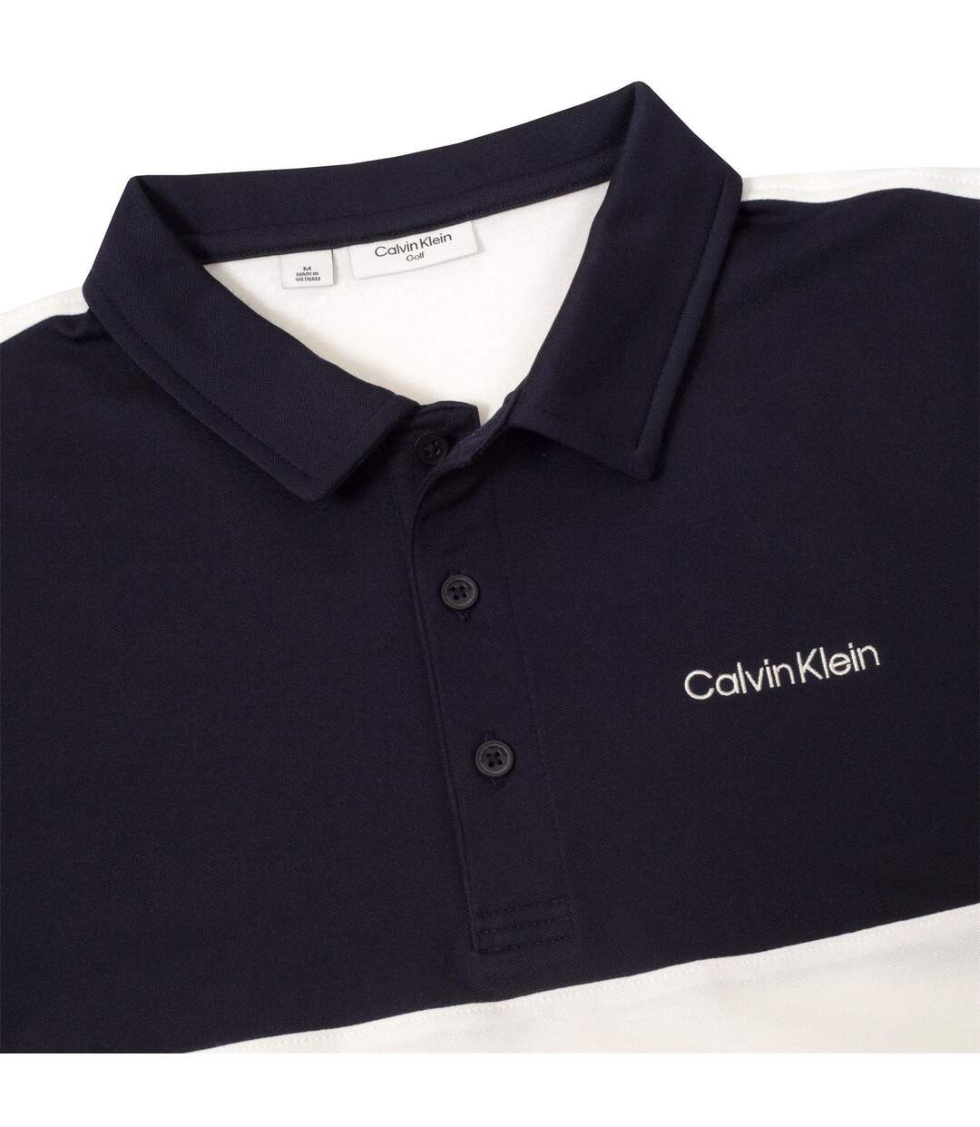 Polo Motif/style Brodé Homme Blanc Bleu Marine Calvin Klein-3