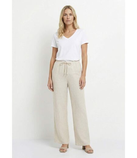 Pantalon tailleur rayé aspect irrégulier