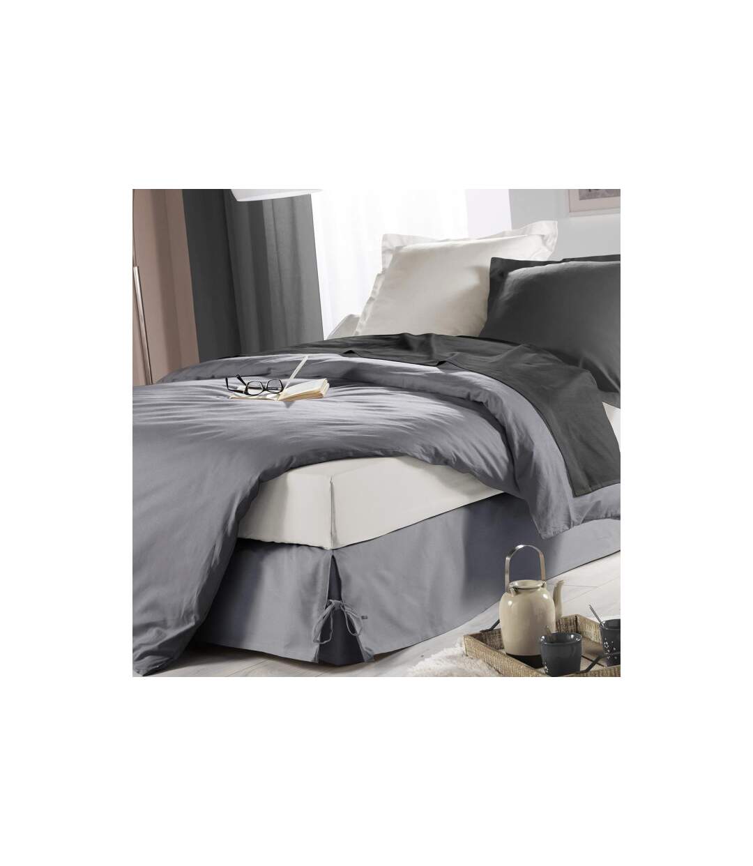 Cache Sommier Sommina 90x190cm Gris