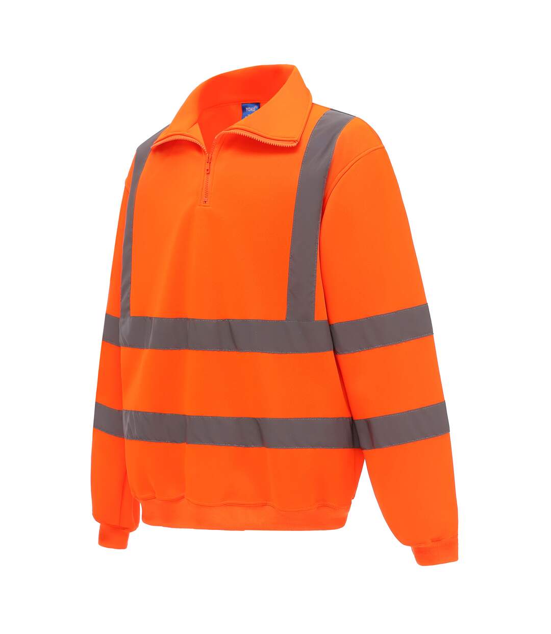 Mens hi-vis quarter zip sweatshirt orange Yoko-3