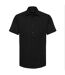 Russell Collection Mens Short Sleeve Easy Care Tailored Oxford Shirt (Black) - UTBC1016