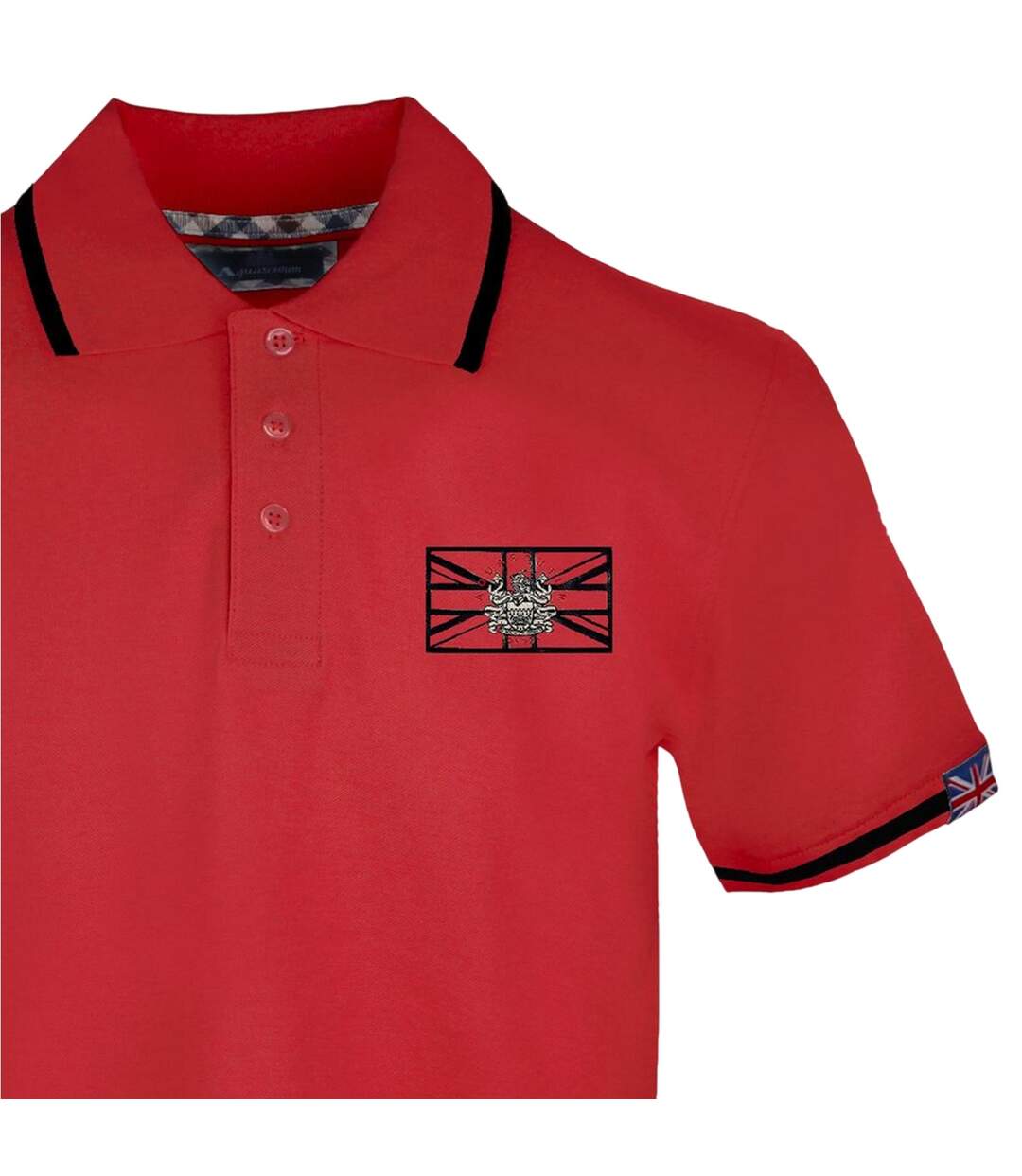 Mens Flag Polo Shirt Red Aquascutum-3