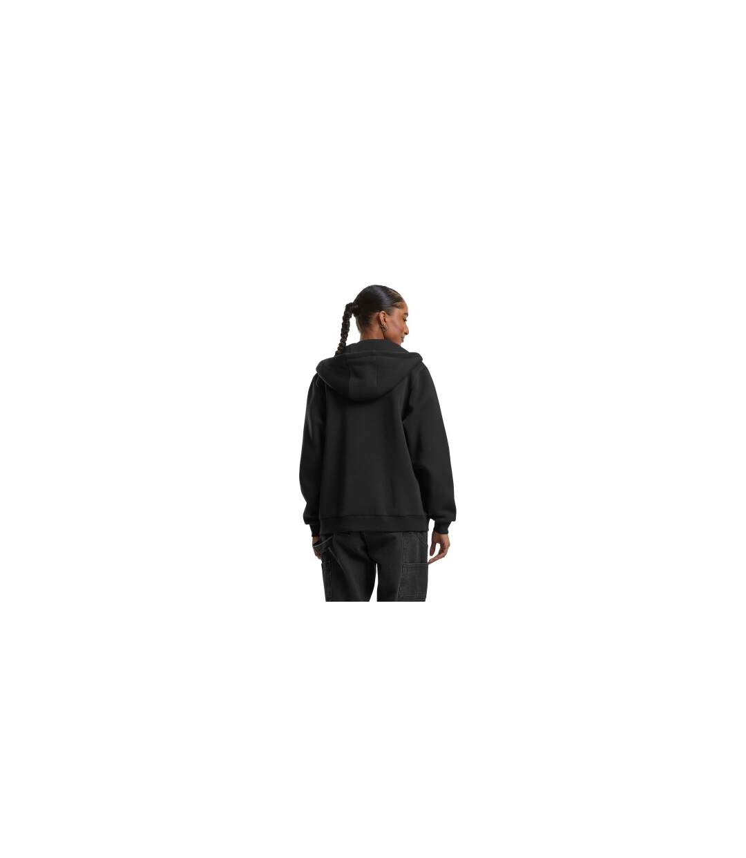 Sweat À Capuche Duveteux Femmes/ladies Noir Build Your Brand-4