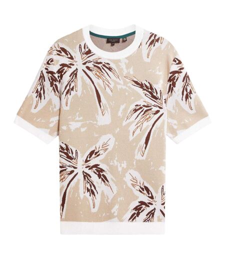 T-shirt Manches Courtes Motif/style Palmier Homme Taupe Ted Baker