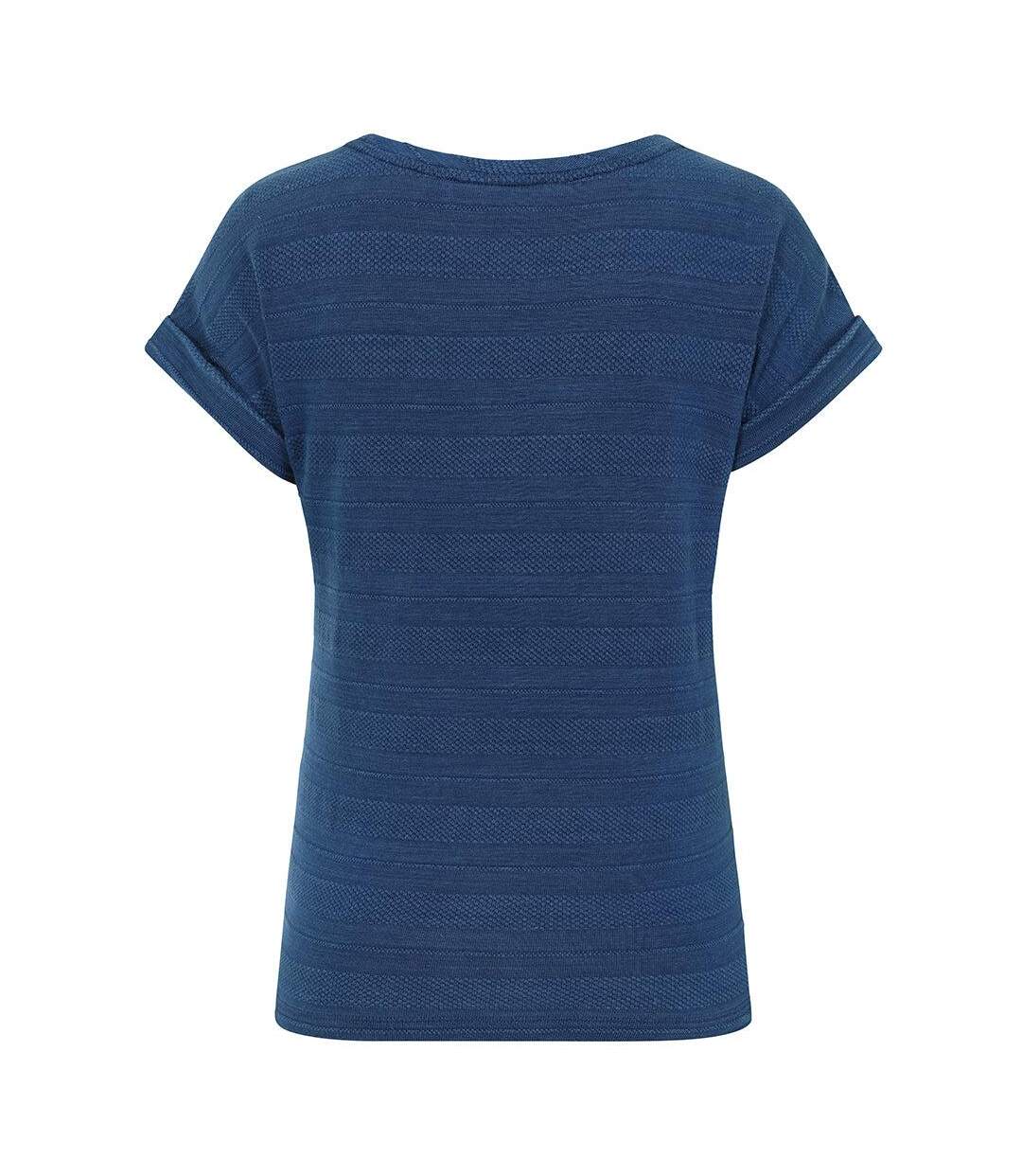 Womens/ladies Textured T-shirt Indigo Lazy Jacks-2