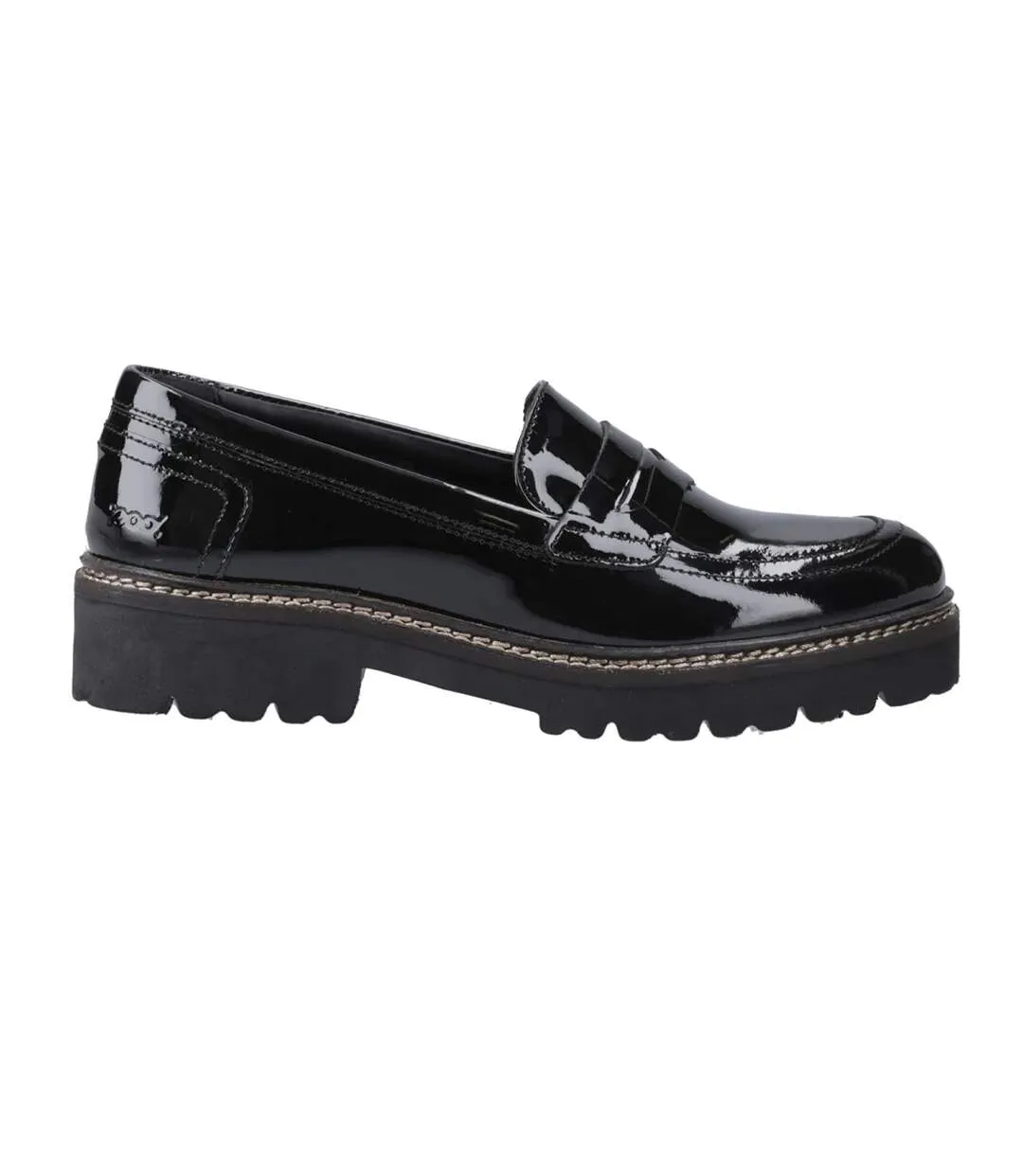 Mens Kenny Leather Loafers Black Patent POD-4