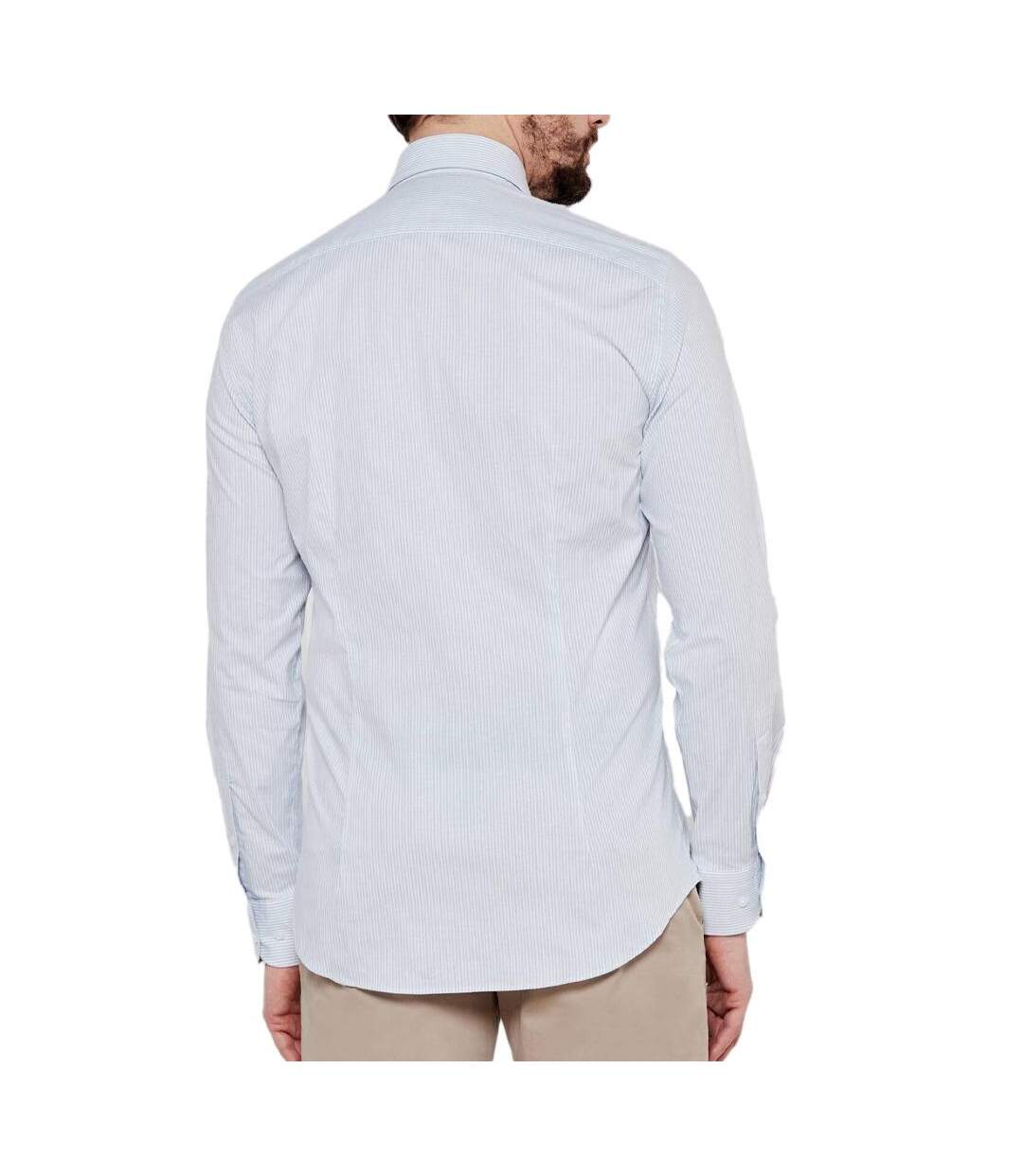 Chemise blanche/bleu homme tommy hilfiger strch poplin-2