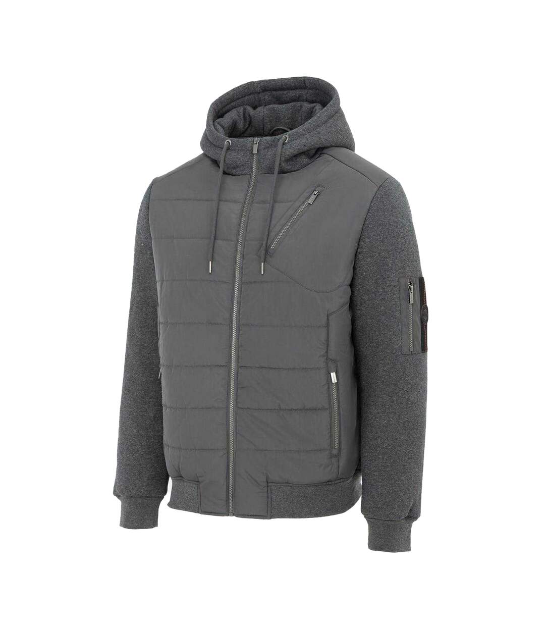 Mens Polyester Long-sleeved Hybrid Jacket Charcoal Firetrap-3