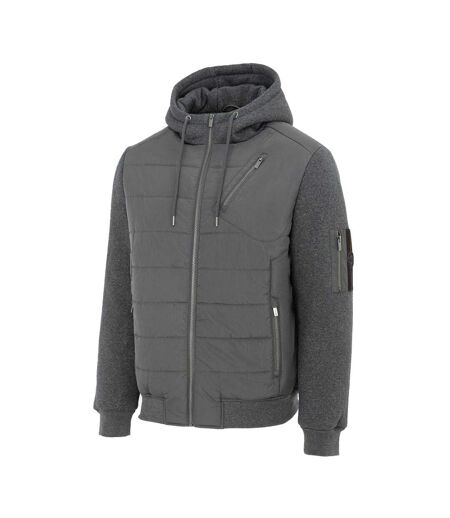 Mens Polyester Long-sleeved Hybrid Jacket Charcoal Firetrap