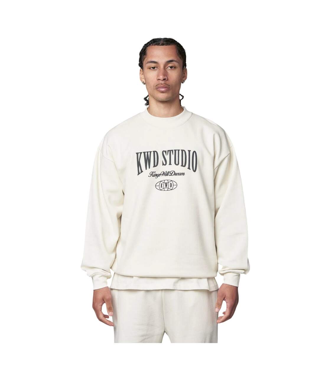 Mens Studio Studios Crew Neck Sweatshirt White Kings Will Dream-2