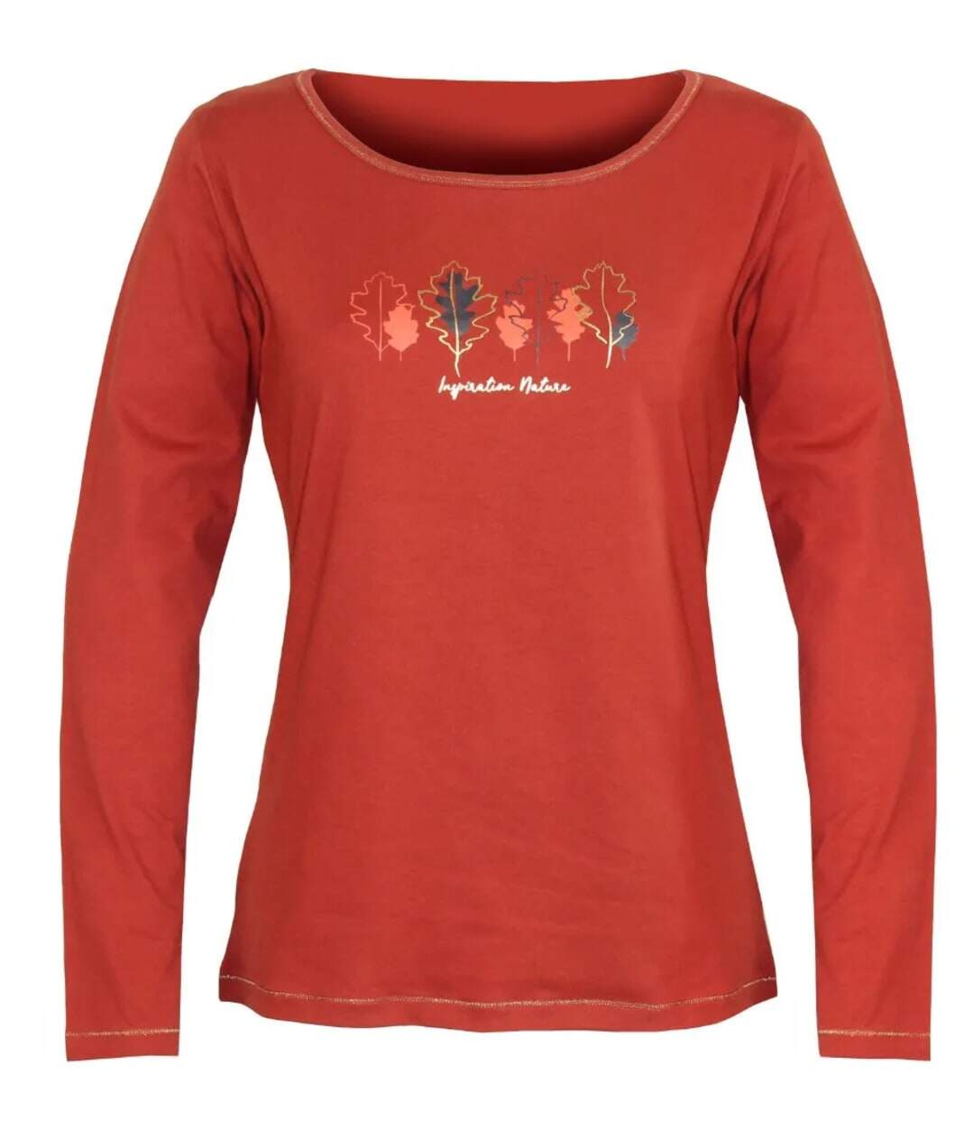 MAYFLOWER NOBODY3 – Tee-shirt manches longues orange éclatant et détails Lurex pour un style vitaminé-5