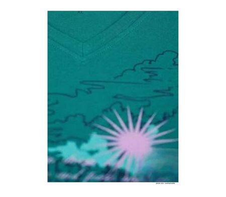 Tee-shirt AXONE SH1063V vert grande taille : le style de la sérigraphie placée