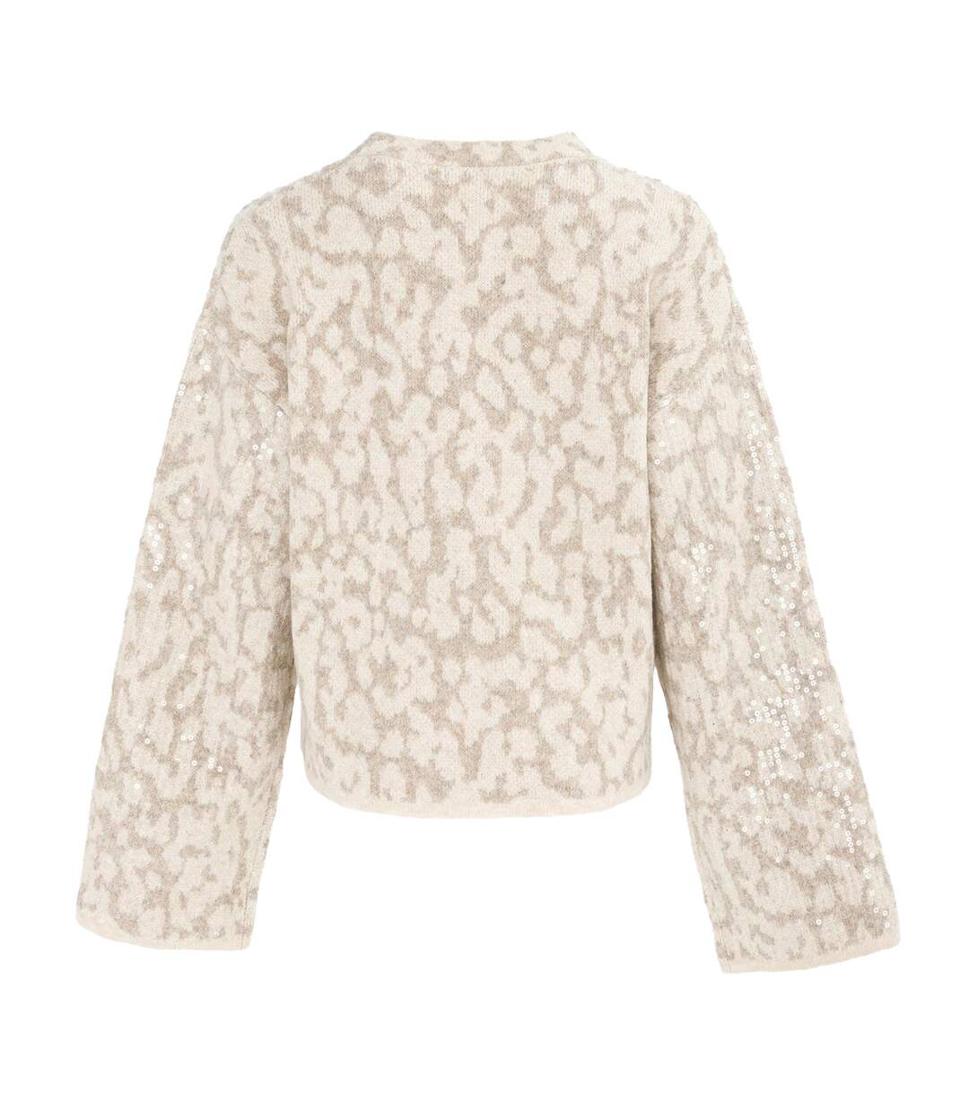 Pull Motif/style Imprimé Léopard Femme Beige Gris Biba-2