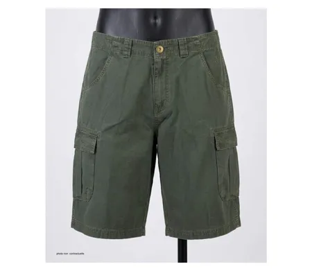 Bermuda homme WINCHESTER IDAHO1 vert olive : le short cargo multi-poches ultra-résistant