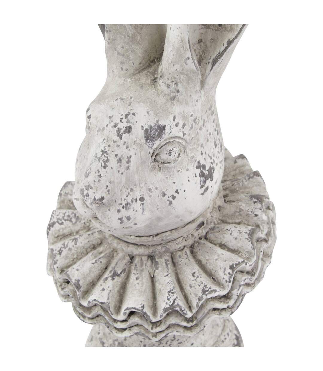 Stone effect ruffle hare ornament one size grey Hill Interiors-3