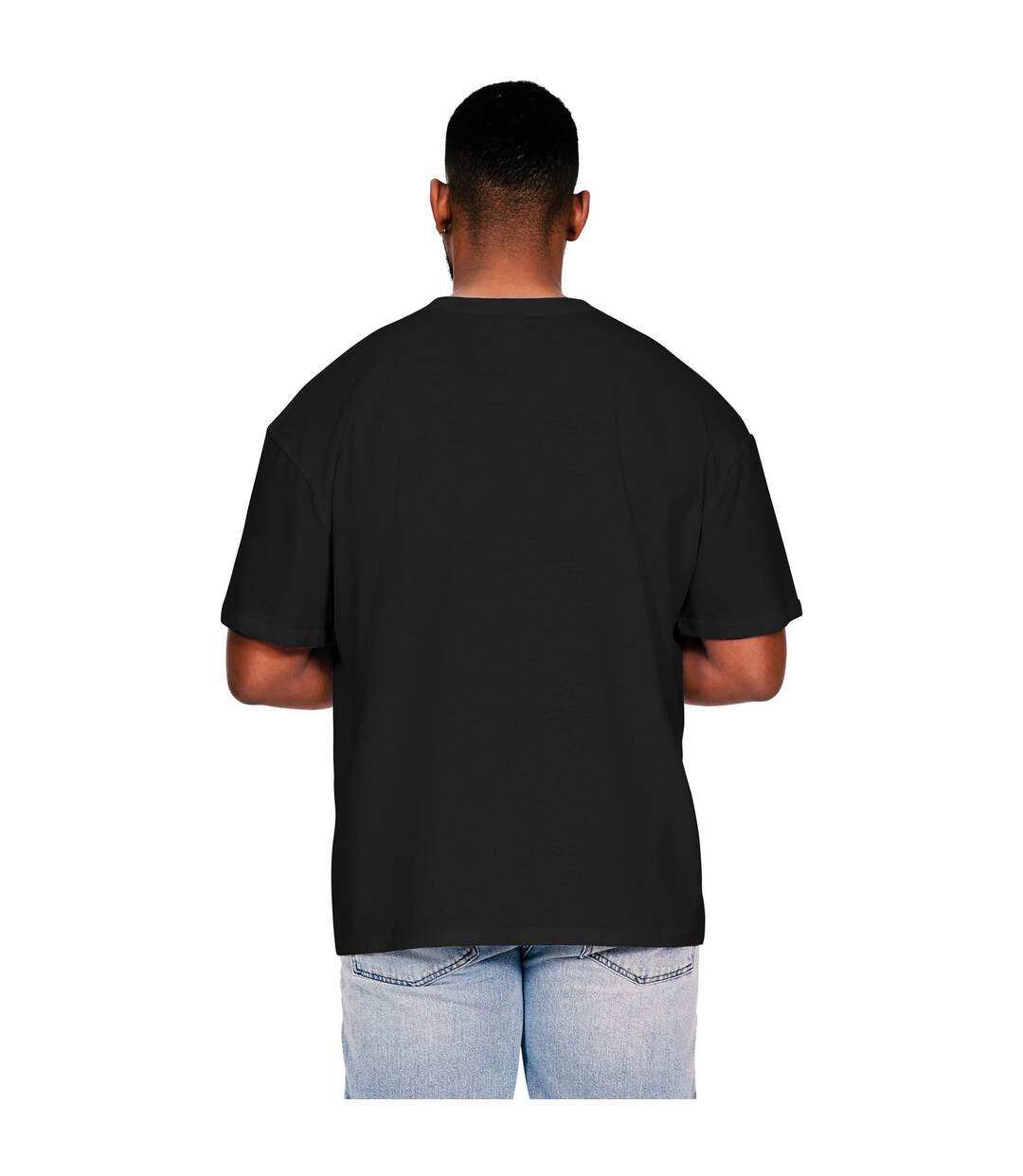 Mens Core Ringspun Cotton Oversized T-shirt Black Casual Classics-2