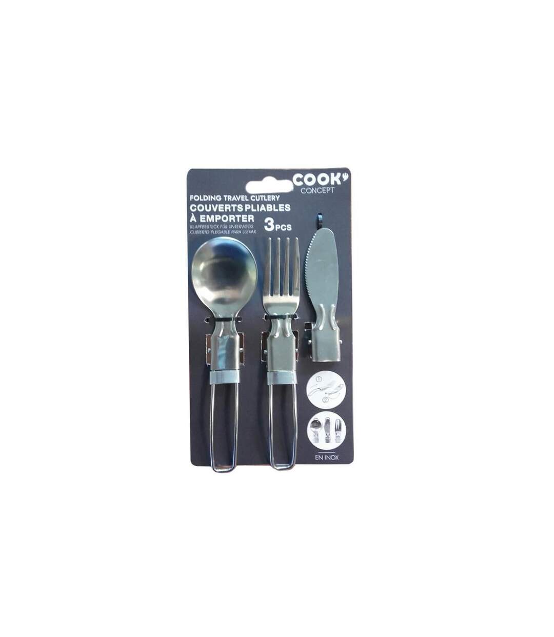 Couverts Pliables Facile à Emporter 8cm Argent-3