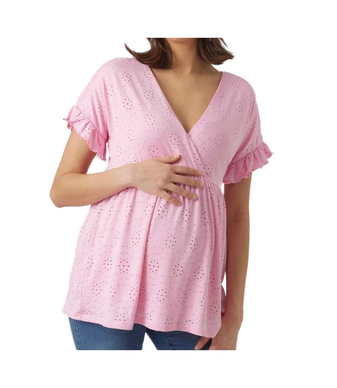 Blouse de Grossesse Rose Femme Mamalicious Jersey - M-1