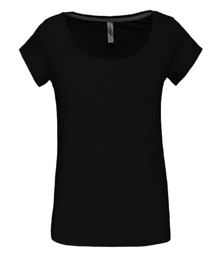 T-shirt col bateau - Femme - K384 - noir