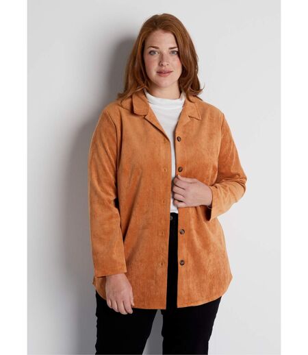 Veste surchemise velours milleraies col tailleur