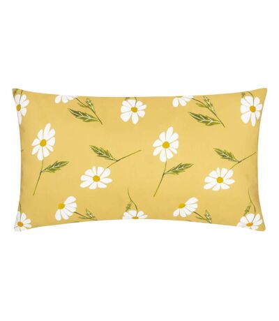 Reversible daisies floral outdoor cushion cover 50cm x 30cm yellow Wylder