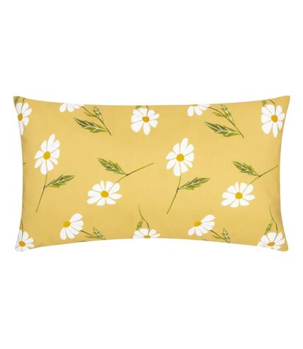 Reversible daisies floral outdoor cushion cover 50cm x 30cm yellow Wylder