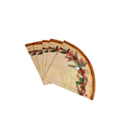 Lot de 12 Serviettes en Papier Couronne 32cm Naturel