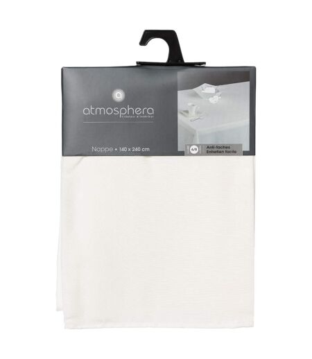 Nappe Antitache Jacquard Carré 140x240cm Ivoire