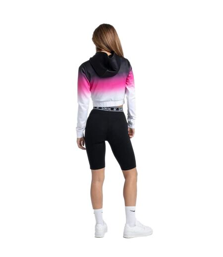 Womens/ladies fade crop hoodie black SikSilk