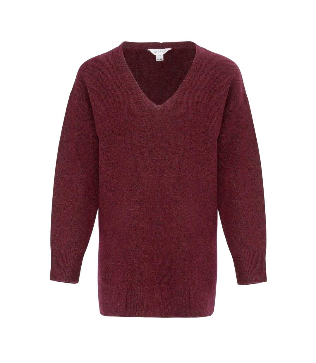 Robe Pull Motif/style Uni Femme Bordeaux Miso-1