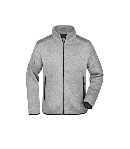 Veste Polaire Homme Rouge Gris Clair Chiné James And Nicholson