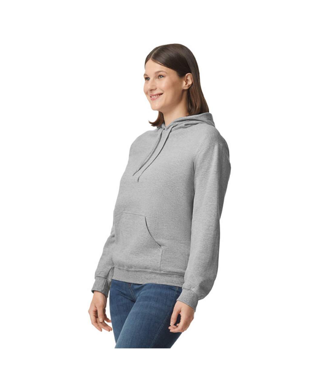 Sweat À Capuche Softstyle Adulte Gris Chiné Gildan-3