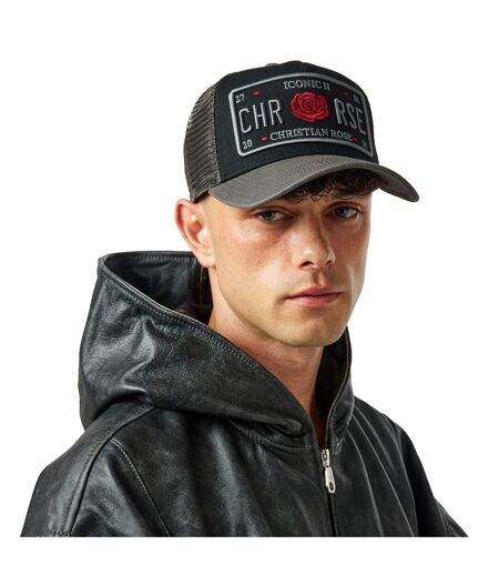 Casquette Trucker Iconic Gris Noir Rouge Christian Rose