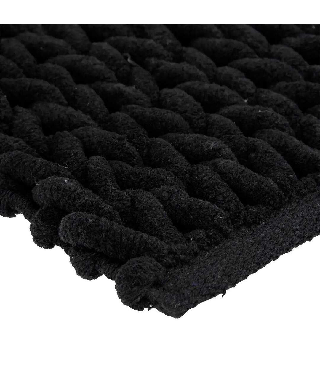 Tapis Salle de Bain Tissé Épais 50x75cm Noir Khôl-2