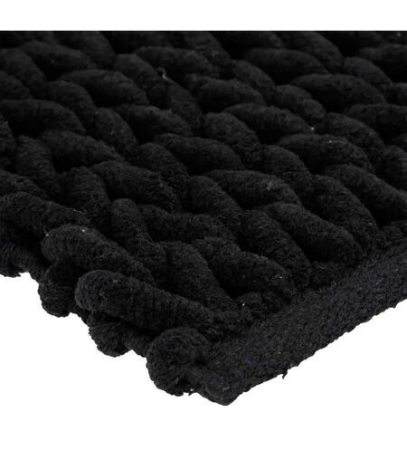 Tapis Salle de Bain Tissé Épais 50x75cm Noir Khôl