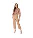 Womens/ladies Leather Trousers Camel Little Mistress-1