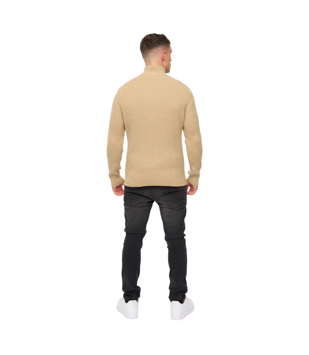Pull Havaline Homme Beige Gris Crosshatch-3