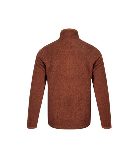 Mens errill textured eco friendly quarter zip fleece top brick orange Weird Fish